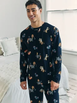 Pyjama's|Loungewear|Chelsea Peers Padel Tennis Tiger Print Long Pyjamas Set