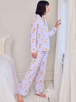 Pyjama's|Loungewear|Chelsea Peers Spa Dogs Print Long Pyjamas Set