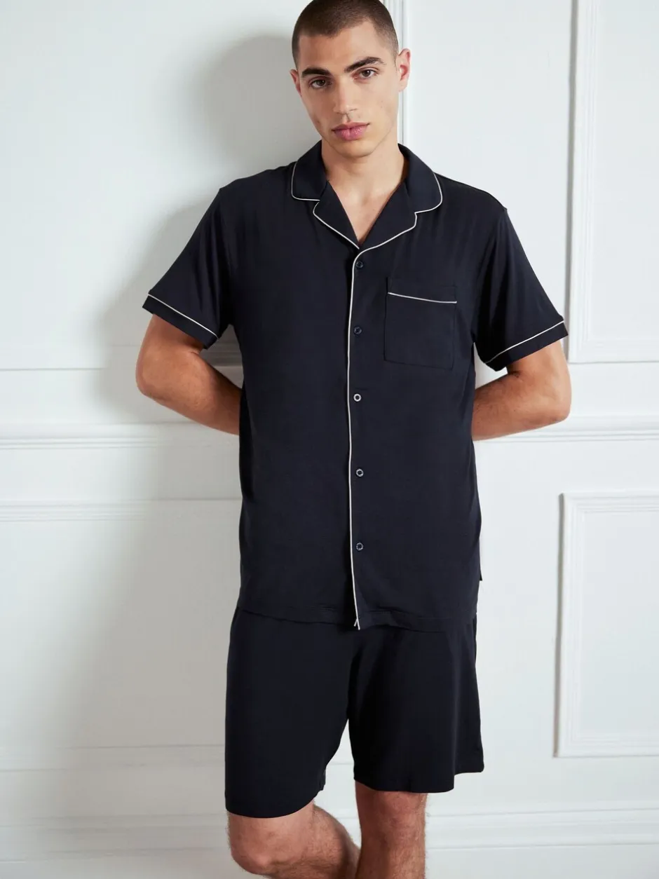 Pyjama's*Chelsea Peers TENCEL™ modal pyjamaset met korte mouwen en knopen