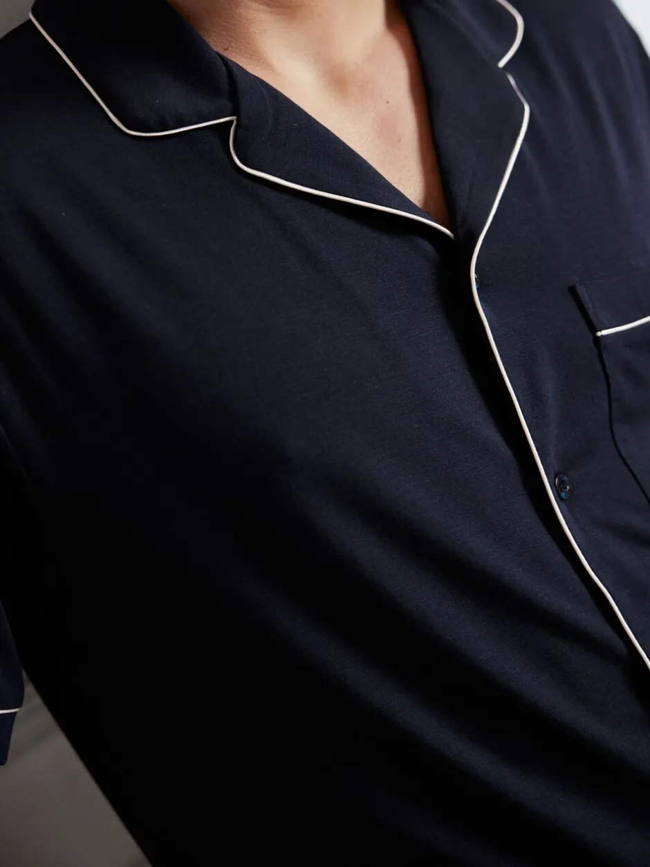 Pyjama's*Chelsea Peers TENCEL™ modal pyjamaset met korte mouwen en knopen