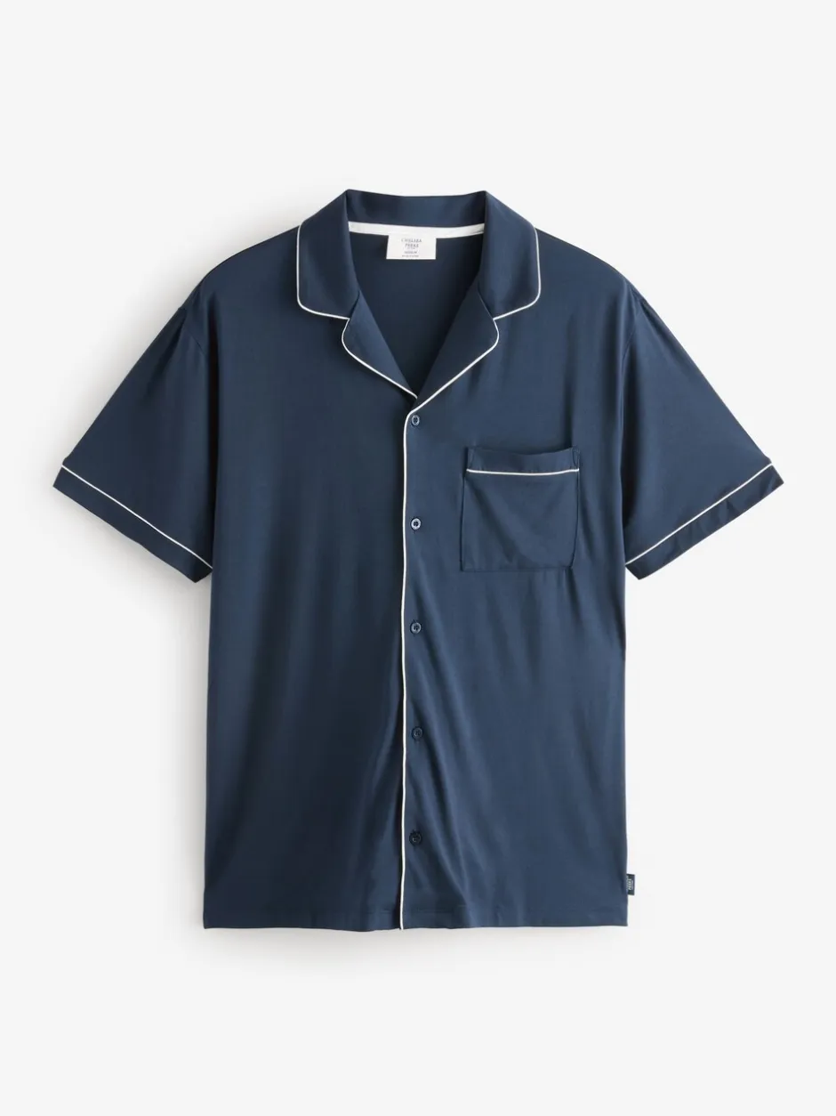 Pyjama's*Chelsea Peers TENCEL™ modal pyjamaset met korte mouwen en knopen