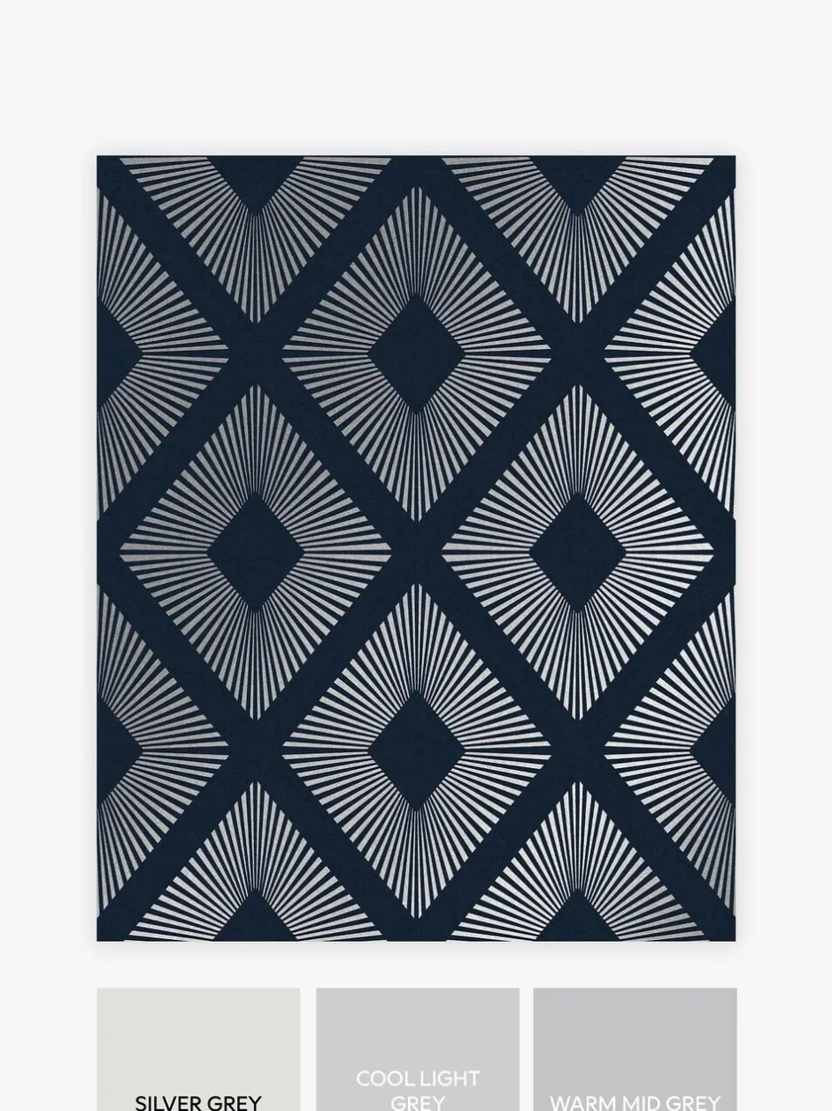 Behang|Next Chique geometrisch ruitbehang 10M Donkerblauw