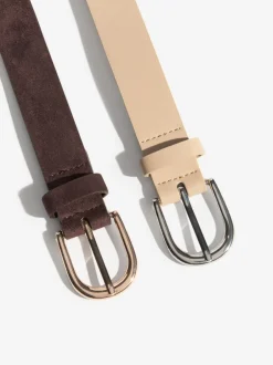 Ceintuurs*Friends Like These - Studded Belts 2 Pack Choc and Cream