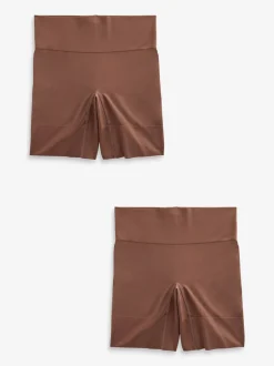 Shapewear|Next - Verpakking van 2 naadloze irritatiewerende shorts Chocolade nude