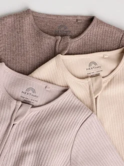 Multipacks|Babypakjes En Babypyjama's|Next Chocoladebruin - 3 Pack Baby slaappakken (0mnd-3jr)