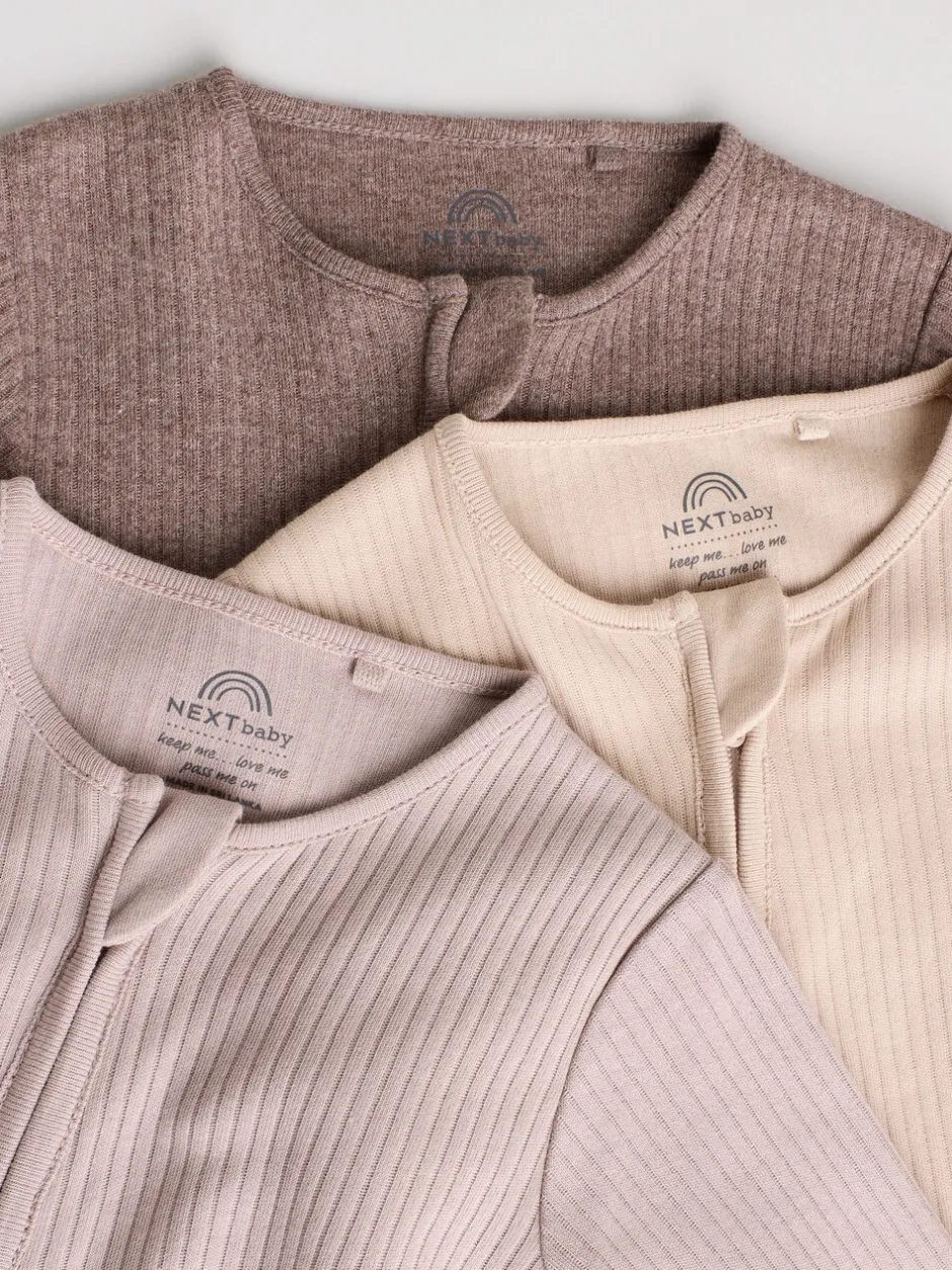Multipacks|Babypakjes En Babypyjama's|Next Chocoladebruin - 3 Pack Baby slaappakken (0mnd-3jr)