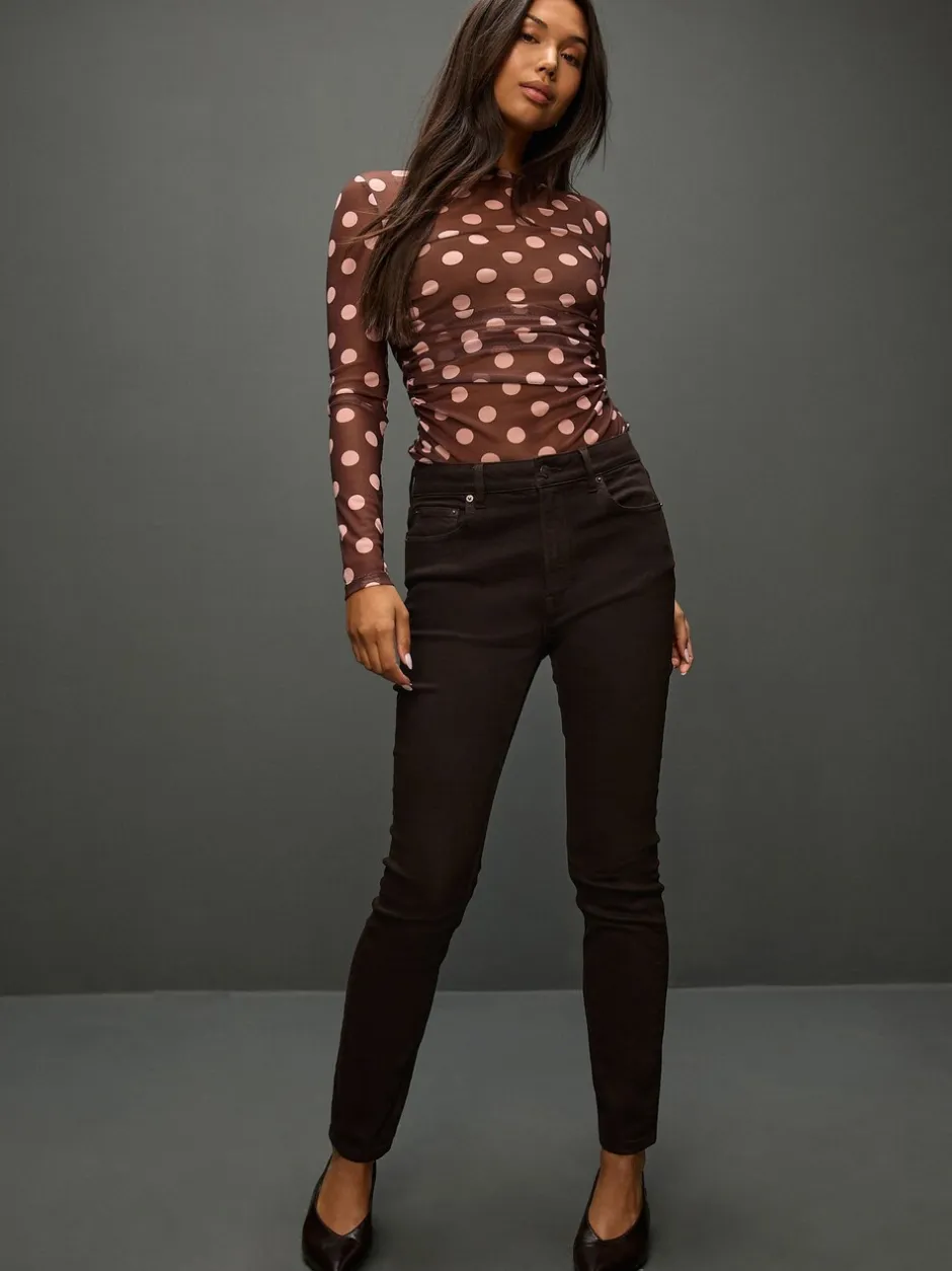Jeans|Next - Authentieke relaxed skinny jeans Chocoladebruin