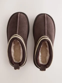 Pantoffels*Baker by Ted Baker - waterafstotende suède muilklomp-pantoffels voor meisjes Chocoladebruin