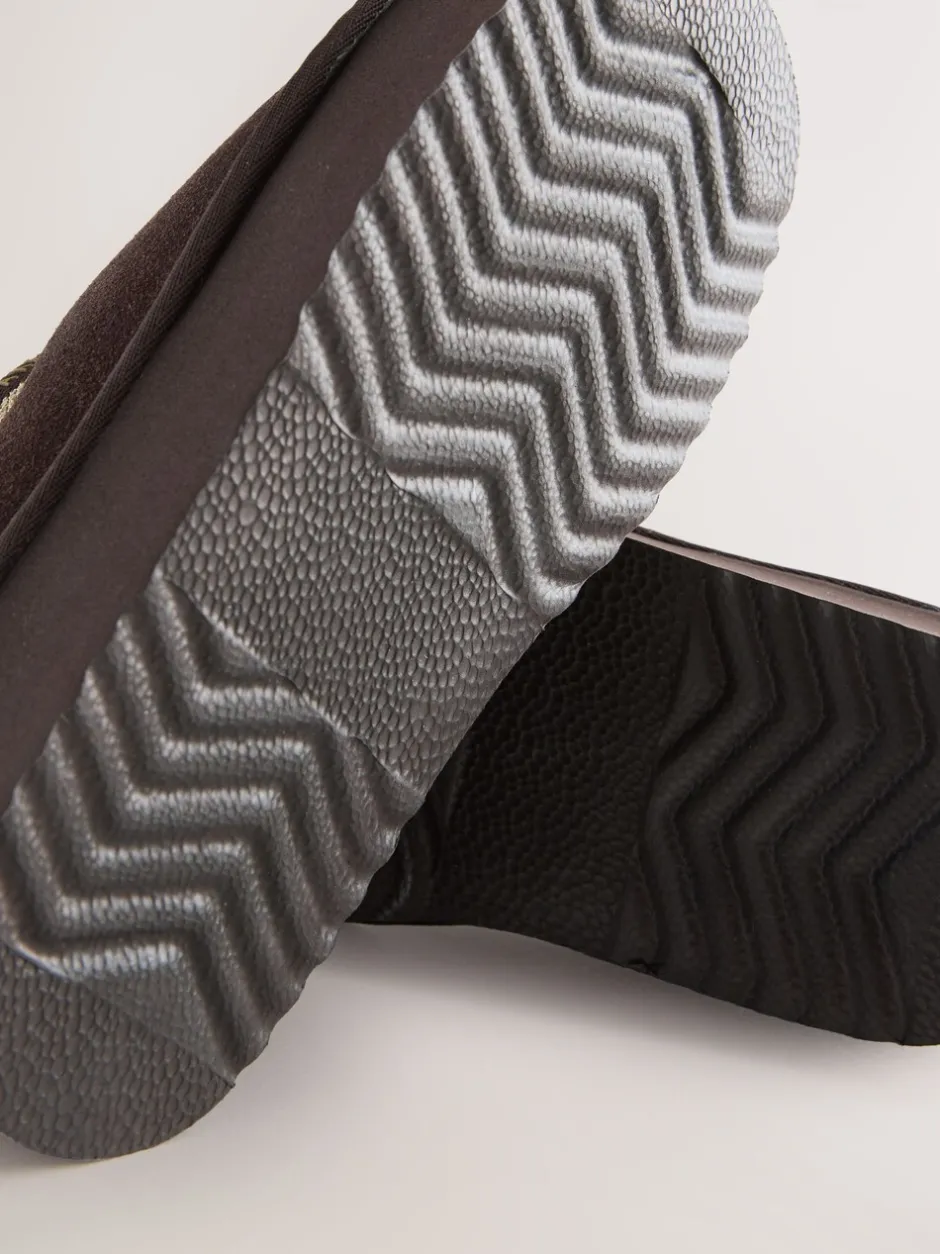 Pantoffels*Baker by Ted Baker - waterafstotende suède muilklomp-pantoffels voor meisjes Chocoladebruin