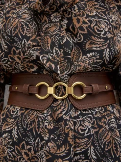 Ceintuurs*Next - Brede riem in korsetstijl Chocoladebruin