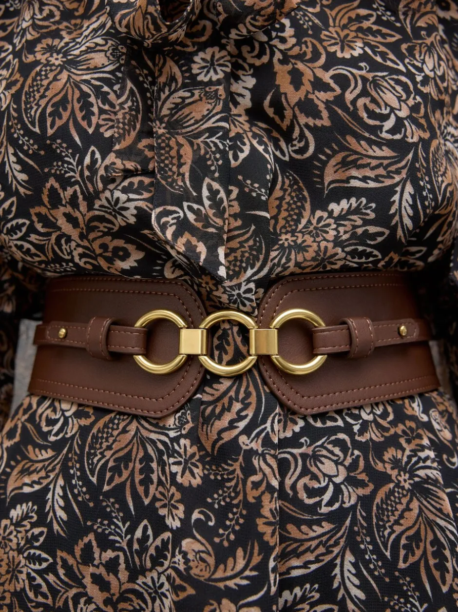 Ceintuurs*Next - Brede riem in korsetstijl Chocoladebruin