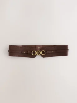 Ceintuurs*Next - Brede riem in korsetstijl Chocoladebruin