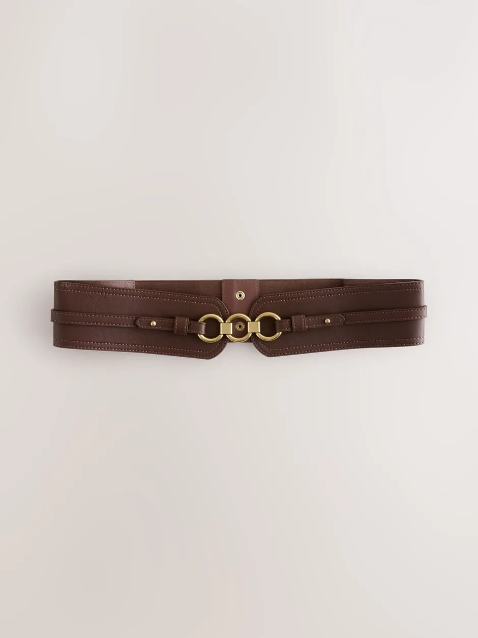 Ceintuurs*Next - Brede riem in korsetstijl Chocoladebruin