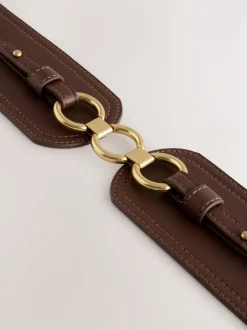 Ceintuurs*Next - Brede riem in korsetstijl Chocoladebruin