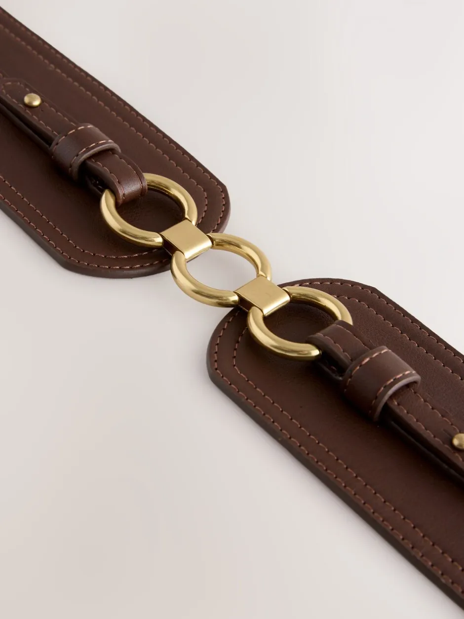 Ceintuurs*Next - Brede riem in korsetstijl Chocoladebruin