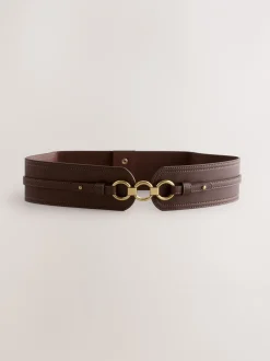 Ceintuurs*Next - Brede riem in korsetstijl Chocoladebruin
