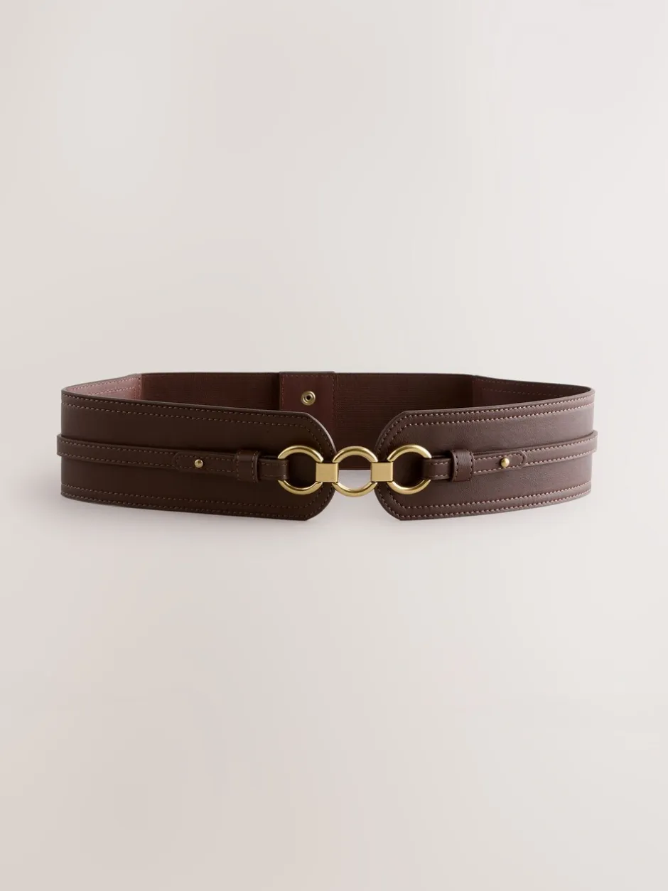 Ceintuurs*Next - Brede riem in korsetstijl Chocoladebruin