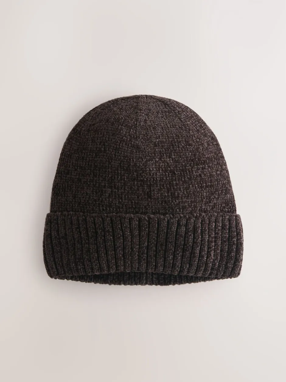 Mutsen, Sjaals En Handschoenen*Next - Chenille Beanie Hat Chocoladebruin