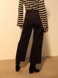 Broeken*Next - Cord Wide Leg Cropped Trousers Chocoladebruin