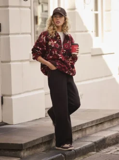 Broeken*Next - Corduroy broek met wijde pijpen Chocoladebruin