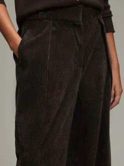 Broeken*Next - Corduroy broek met wijde pijpen Chocoladebruin