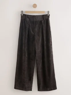 Broeken*Next - Corduroy broek met wijde pijpen Chocoladebruin