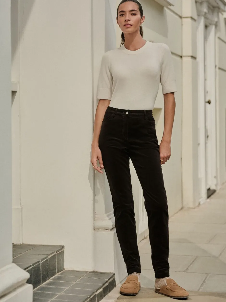 Broeken|Next - Corduroy skinny broek Chocoladebruin