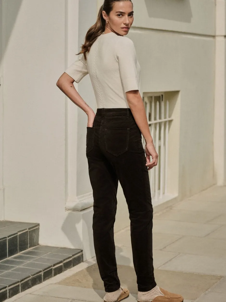 Broeken|Next - Corduroy skinny broek Chocoladebruin