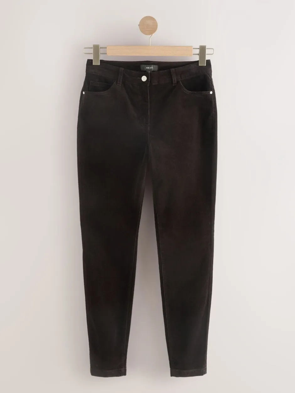 Broeken|Next - Corduroy skinny broek Chocoladebruin