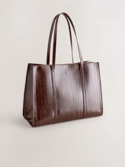 Tassen En Portemonnees*Next - Draagtas met structuur Chocoladebruin