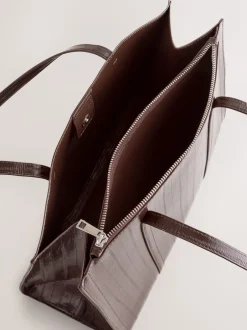 Tassen En Portemonnees*Next - Draagtas met structuur Chocoladebruin