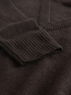 Gebreide Kleding|Next - Dubbellaagse trui van katoen/wolblend Chocoladebruin
