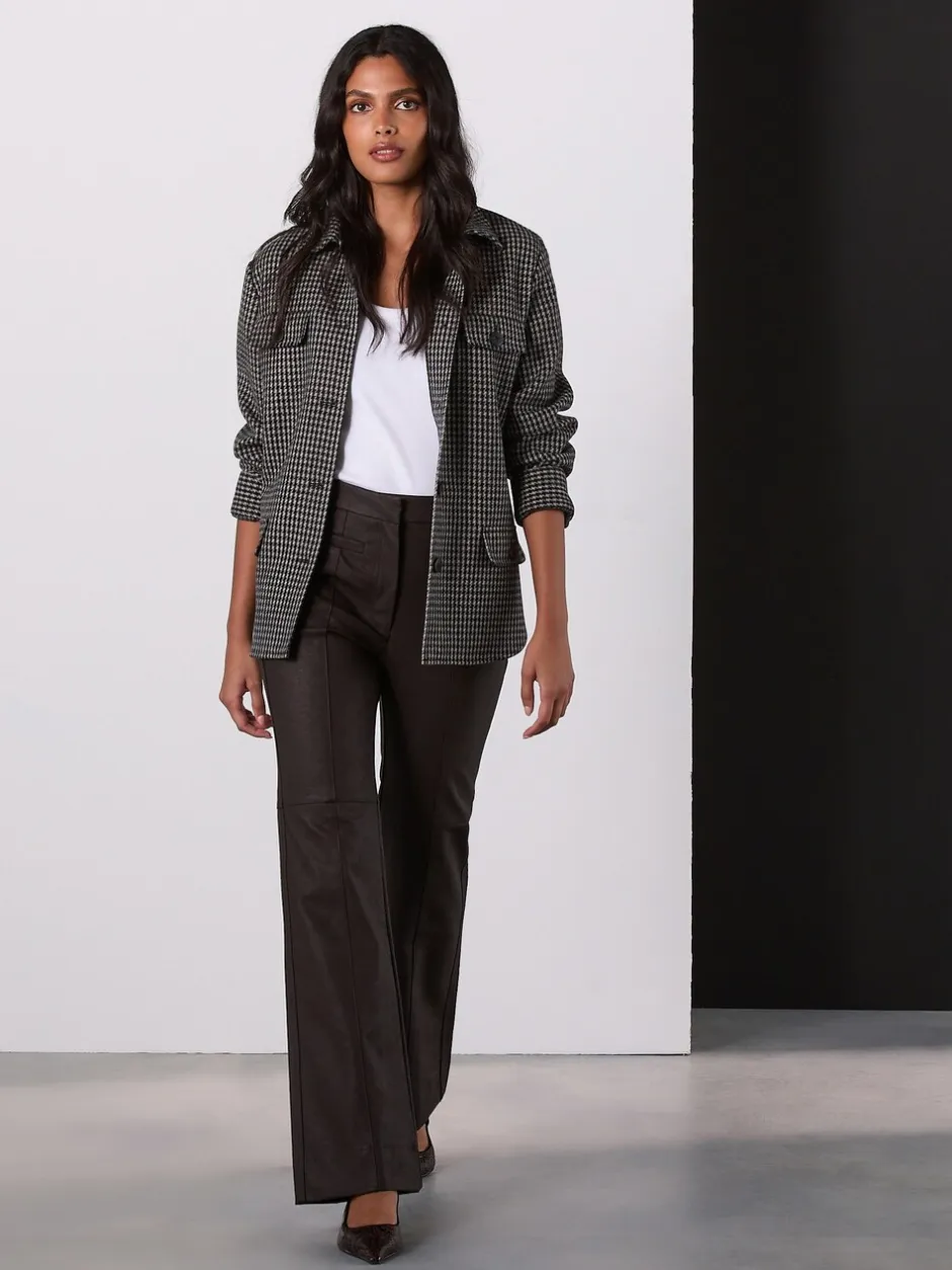 Kostuums En Werkkleding*Next Chocoladebruin - Faux Leather Flared Trousers