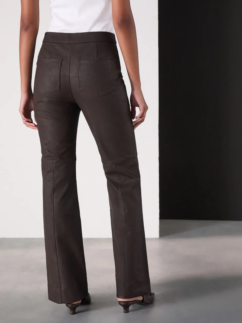 Kostuums En Werkkleding*Next Chocoladebruin - Faux Leather Flared Trousers