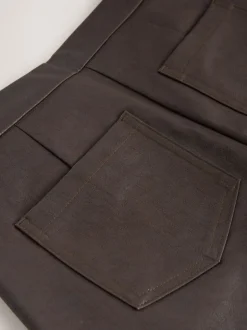 Kostuums En Werkkleding*Next Chocoladebruin - Faux Leather Flared Trousers