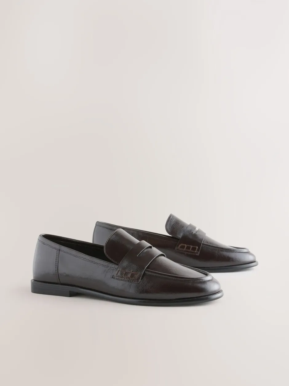 Lage Schoenen|Next - Forever Comfort® Penny loafers met ronde neus Chocoladebruin
