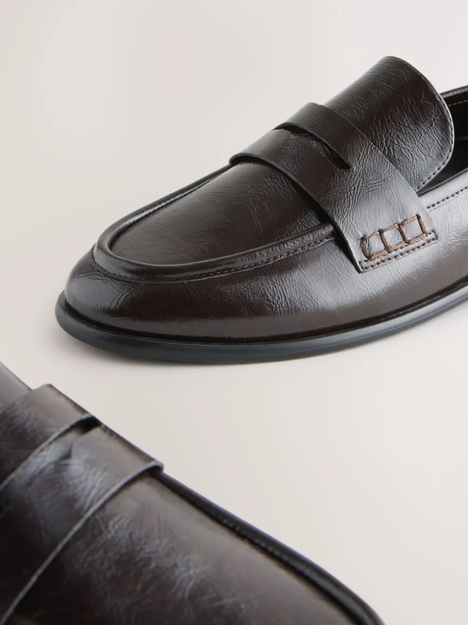 Lage Schoenen|Next - Forever Comfort® Penny loafers met ronde neus Chocoladebruin
