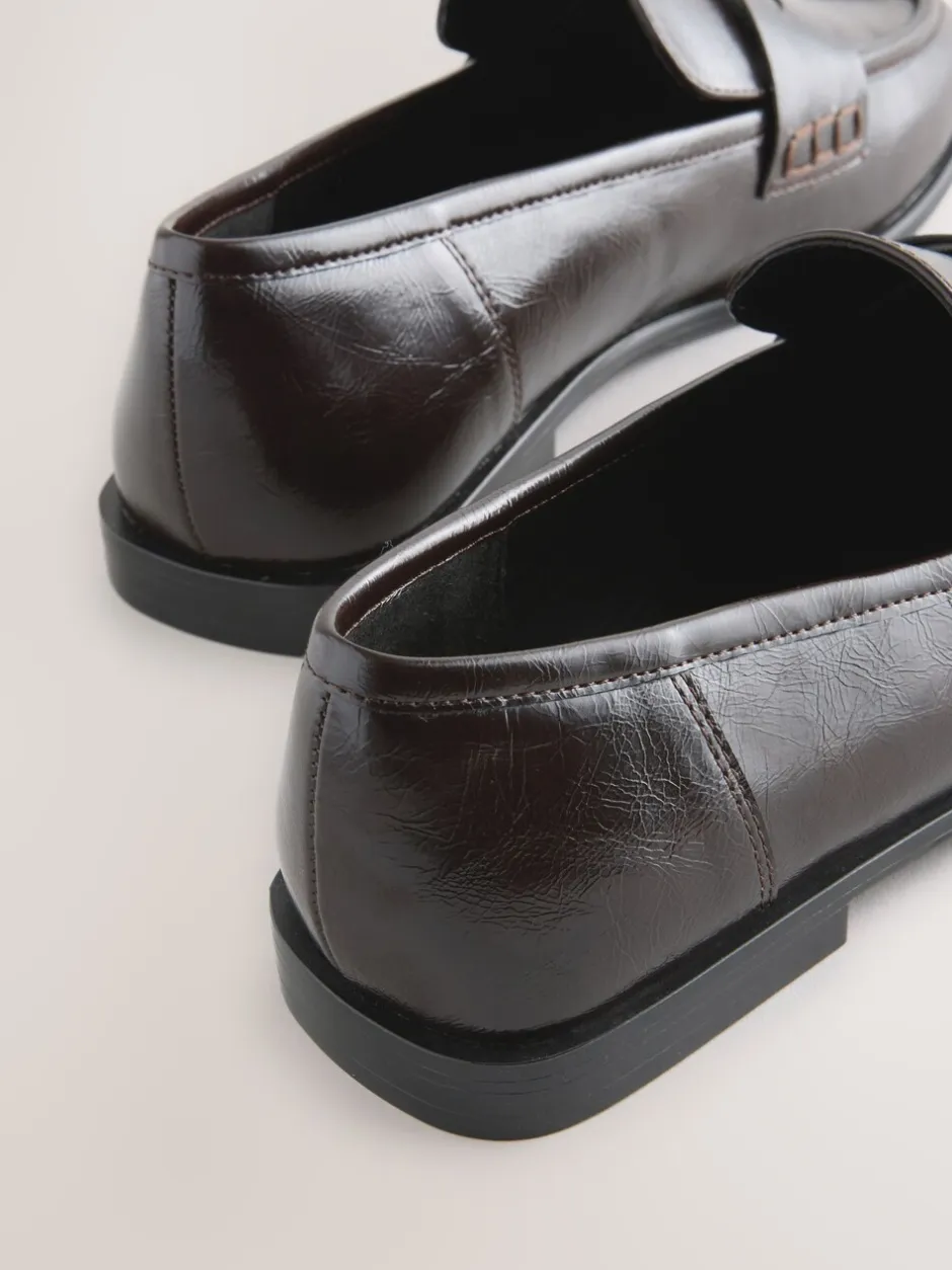 Lage Schoenen|Next - Forever Comfort® Penny loafers met ronde neus Chocoladebruin