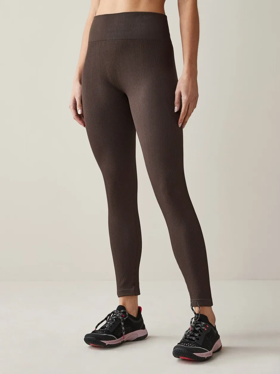 Leggings En Joggingbroeken*Next Chocoladebruin - Geribbelde naadloze legging met hoge taille