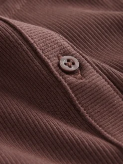 Gebreide Kleding|Next Chocoladebruin - Geribbeld vest met lange mouwen (3-16jr)