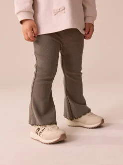 Broeken En Leggings*Next Chocoladebruin - Geribbelde flare legging (3 mnd-7 jr)