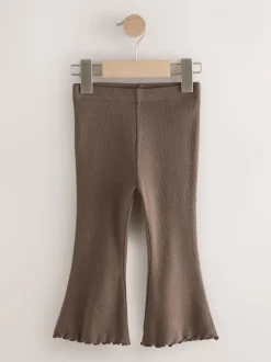 Broeken En Leggings*Next Chocoladebruin - Geribbelde flare legging (3 mnd-7 jr)