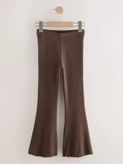Broeken En Leggings*Next Chocoladebruin - Geribde uitlopende legging (3-16 jr)