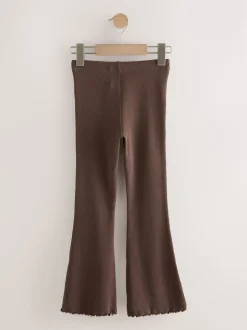 Broeken En Leggings*Next Chocoladebruin - Geribde uitlopende legging (3-16 jr)