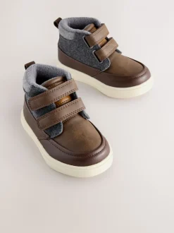 Boots|Next Chocoladebruin - Hoge schoenen met klittenbandsluiting