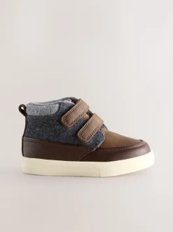 Boots|Next Chocoladebruin - Hoge schoenen met klittenbandsluiting