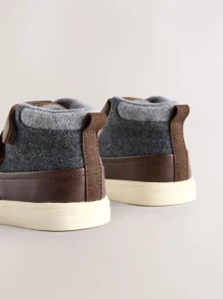 Boots|Next Chocoladebruin - Hoge schoenen met klittenbandsluiting