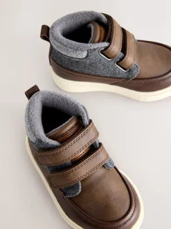 Boots|Next Chocoladebruin - Hoge schoenen met klittenbandsluiting