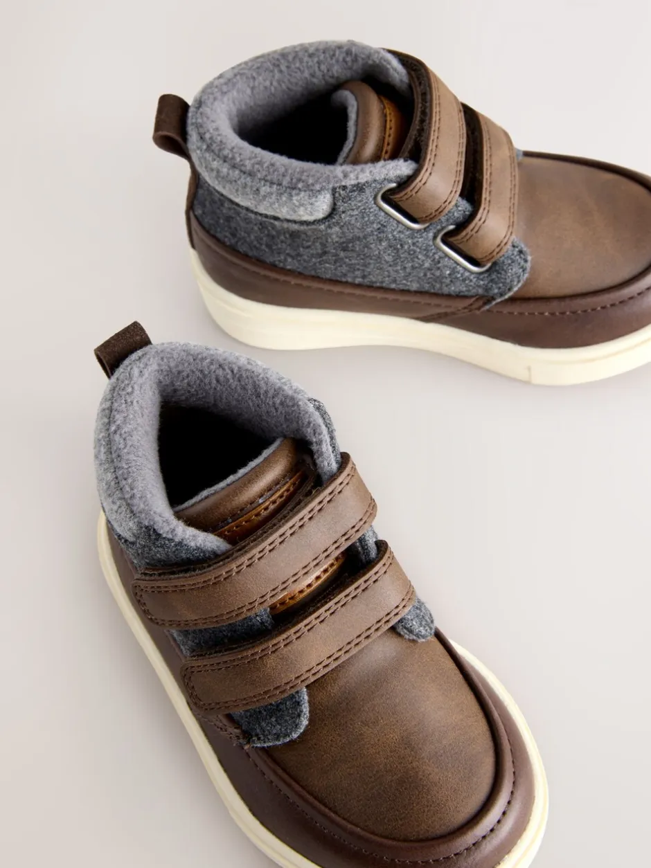 Boots*Next Chocoladebruin - Hoge schoenen met klittenbandsluiting