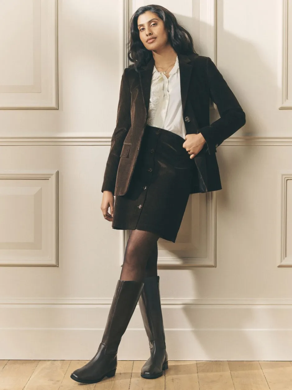 Jassen En Jacks|Laura Ashley - Heritage Dogtooth Check Blazer with Wool Chocoladebruin